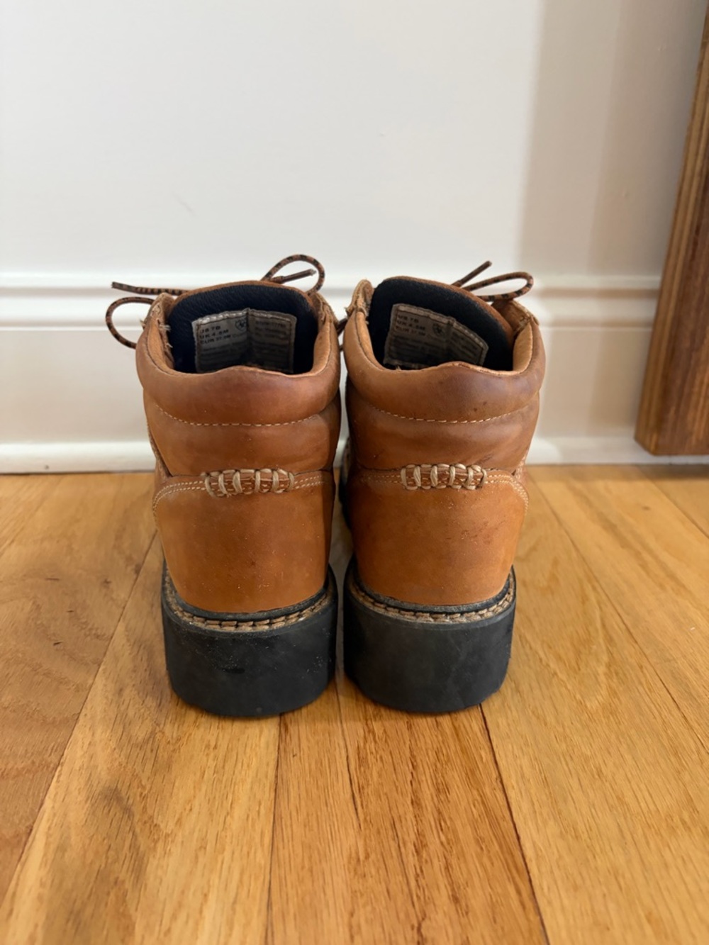 Ariat Brown Leather Lace-Up Work Boots - Picture 2 of 6